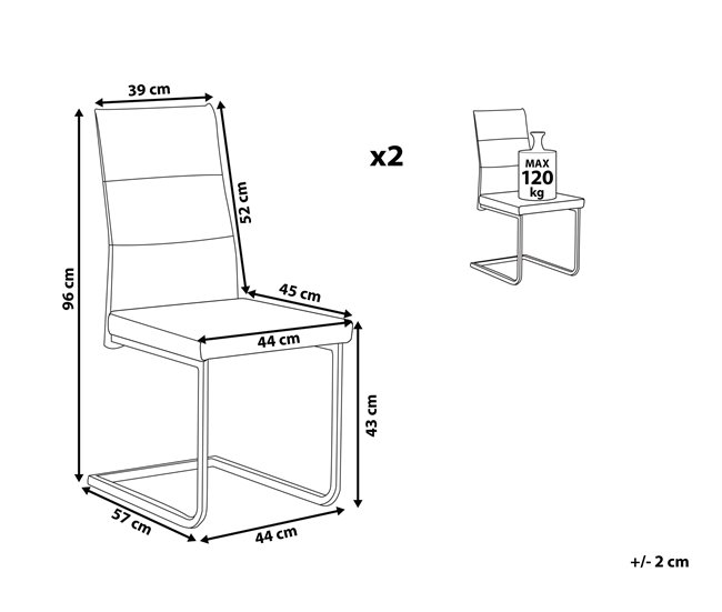 Beliani Silla de comedor ROCKFORD Cinza