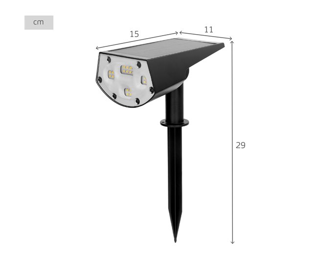 Aktive Projetor LED solar 5-10 lúmens Design 2 em 1 Preto