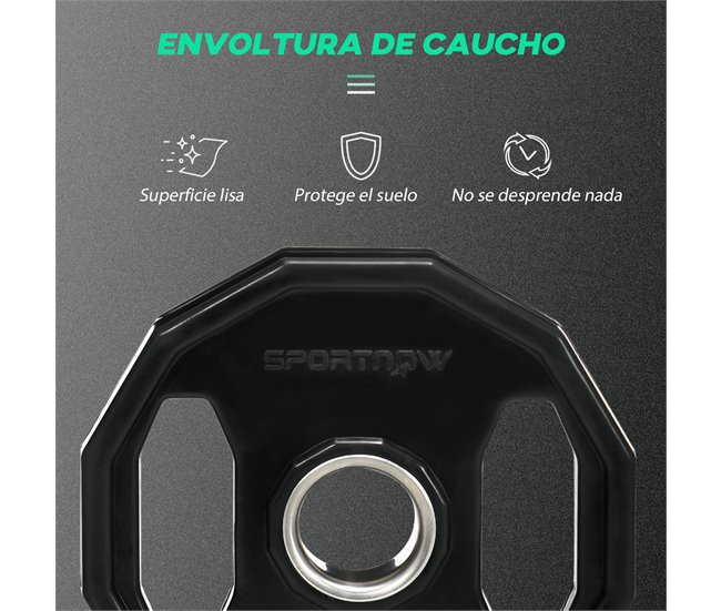 Discos de Musculação Metal e Borracha SPORTNOW Preto / Cinza