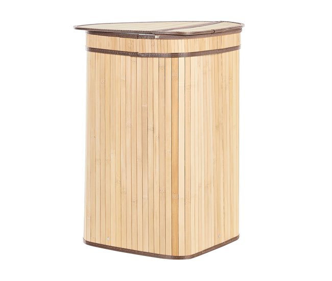 Beliani Cesto de roupa BADULLA Castanho