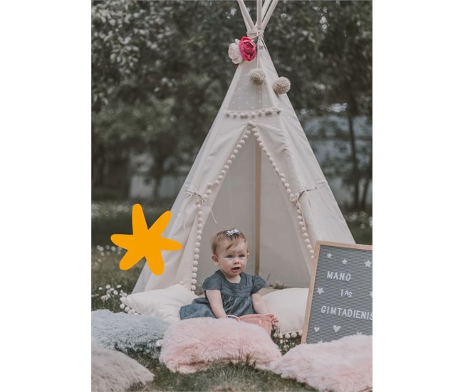 Tipi original com tapete de brincar Bege