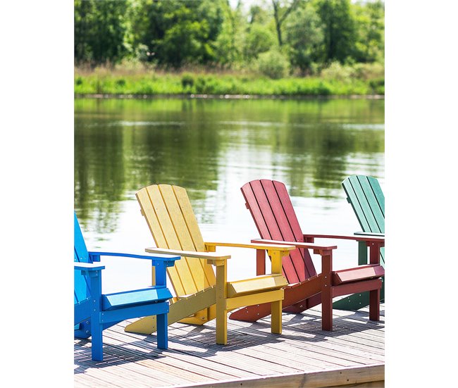 Beliani Cadeira de jardim ADIRONDACK Amarelo