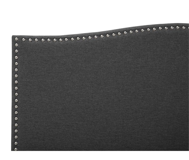 Beliani Cama com estrado Poliéster MONTPELLIER 191x214 Cinza Escuro