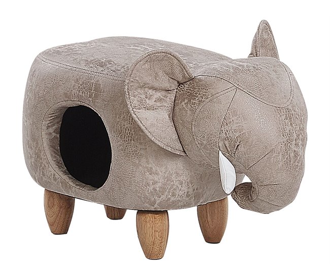 Beliani Puf animal JUMBO Cinza Claro