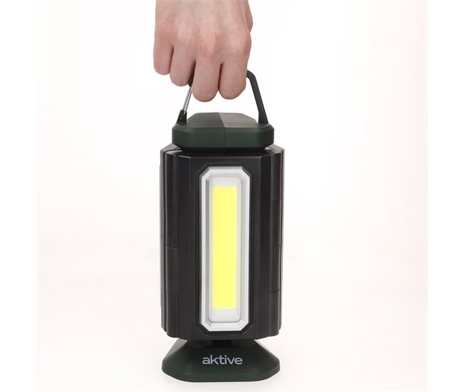 Aktive Projetor triplo LED para exterior 3 em 1 USB e powerbank 1500 lúmens Preto