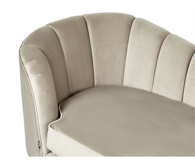 Beliani Chaise longue izquierdo Terciopelo ALLIER Bege
