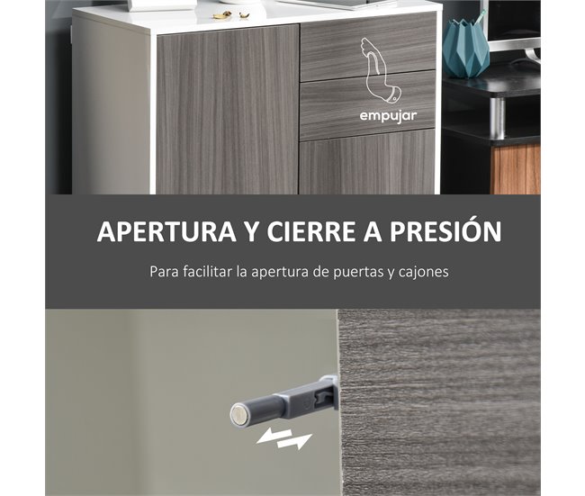 Aparador Auxiliar Melamina de Madeira HOMCOM 79 Branco