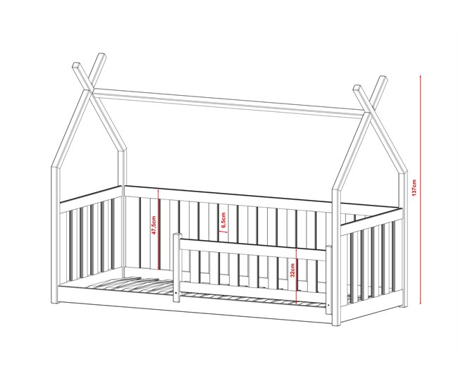 ESTRUTURA CAMA INFANTIL BODZIO 98x188 Bege