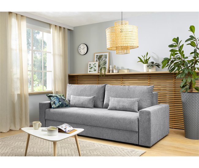 Sofá-cama PIA 3 lugares com arca cinzento Cinza