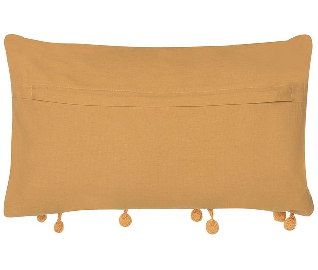 Beliani Almofada decorativa AYROOR Mostarda