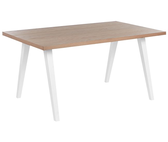 Beliani Mesa de jantar LENISTER 90x150 Branco