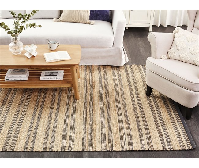 Beliani Entrelaçado BUDHO 160x230 Cinza Escuro