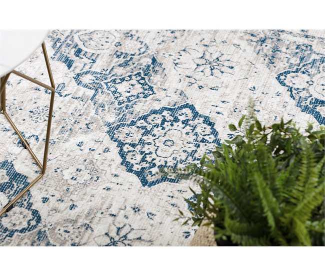 ANDRE 1819C Tapete Roseta vintage antiderrapante 160x220 Azul