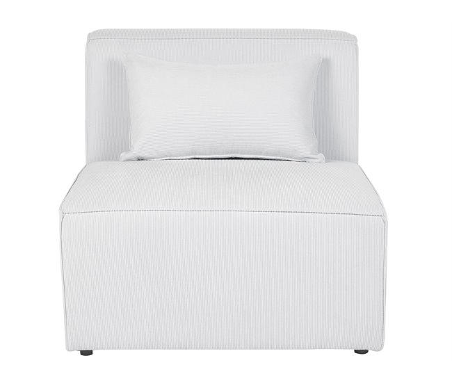 Beliani Chaise longue Bombazine LEMVIG Branco/ Bege