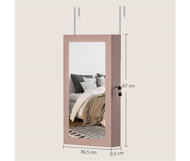 Armário para Joias de Parede MDF HOMCOM, casa - decoração Cru