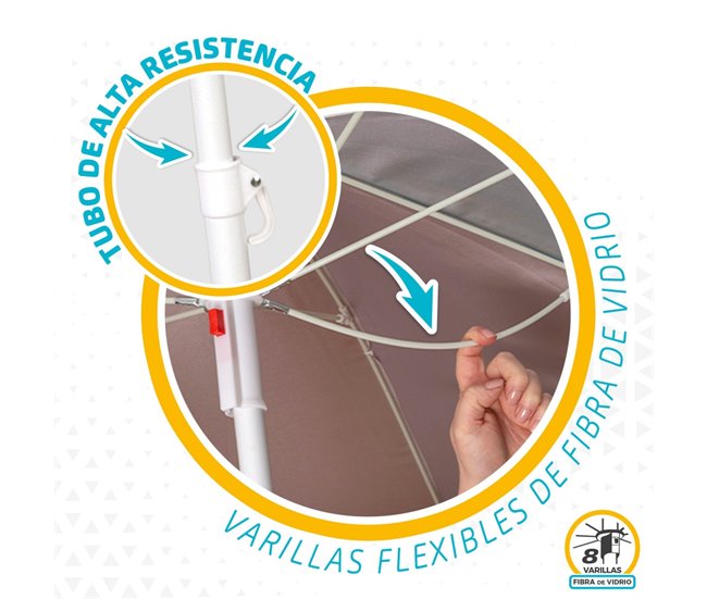 Guarda-sol com proteção UV50 Aktive Beach Multicor