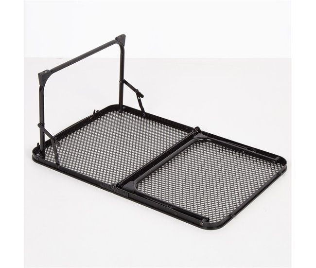 Aktive Mesa de acampamento dobrável pequena com mala preta ultraleve e antiqueda para churrascos Preto