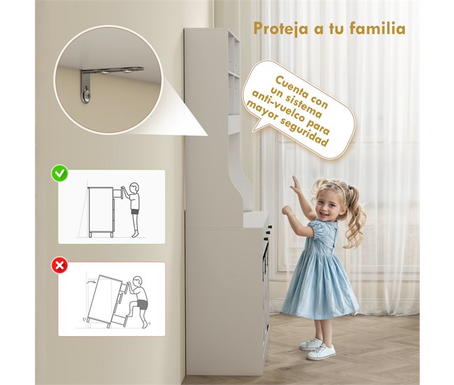 Armário de Cozinha Melamina de Madeira HOMCOM, casa - cozinha Branco