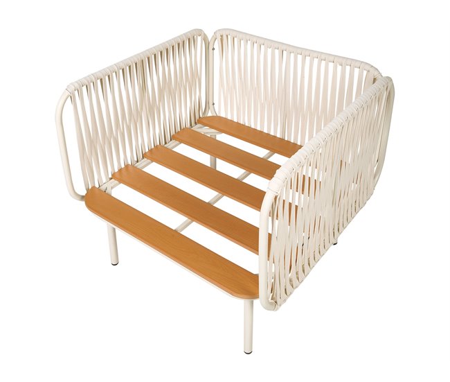 Beliani Conjunto lounge SENISE Branco/cinza