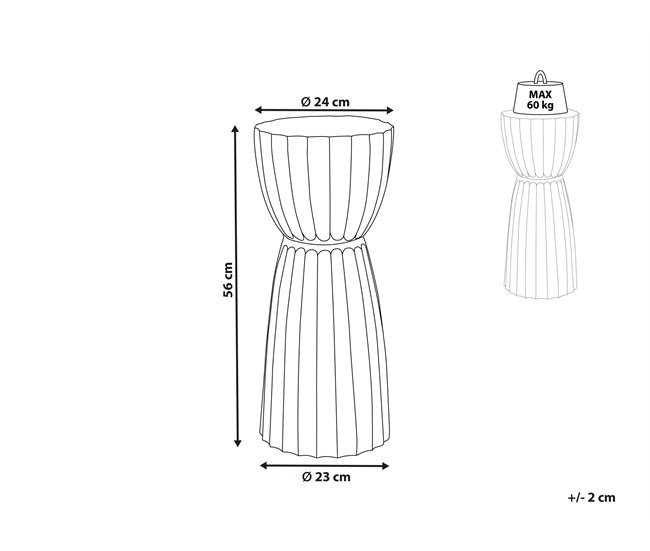 Beliani Mesa auxiliar OUYEN Dourado