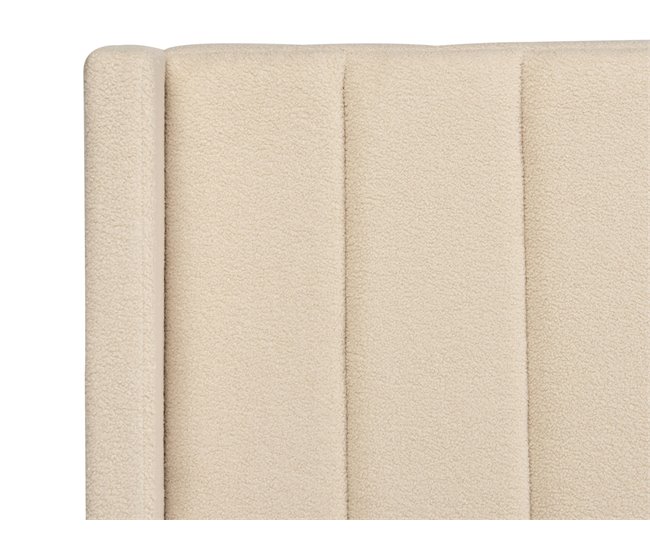 Beliani Cama com estrado Bouclé VILLETTE 205x222 Bege