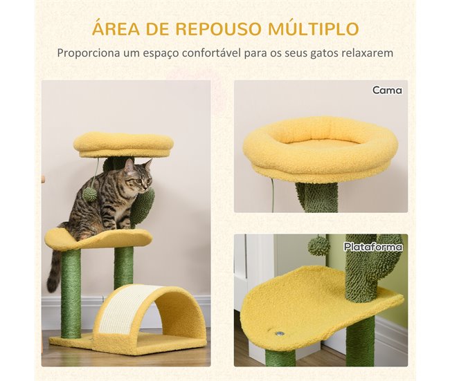 Árvore Arranhador para Gatos Amarelo