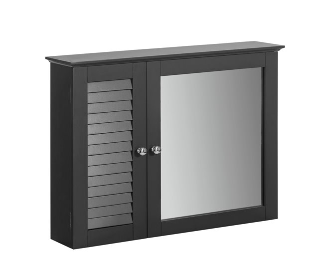 Armário de parede com porta de espelho BZR55-DG SoBuy Cinza Escuro