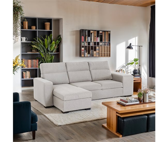 Chaise longue com cama HARRISON Bege