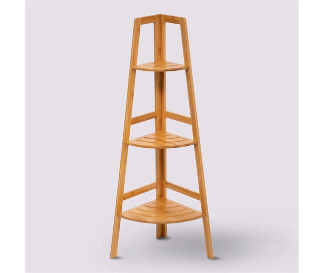 Estante de canto Bam com 3 prateleiras Castanho