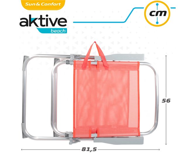 Cadeira alta dobrável em alumínio coral Aktive Laranja