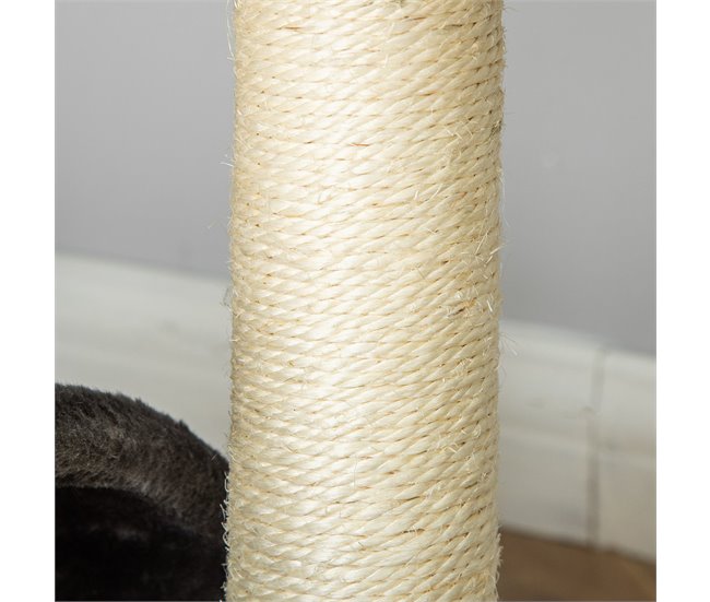 Arranhador para Gatos Aglomerado de Madeira, Pelúcia e Sisal Cinza