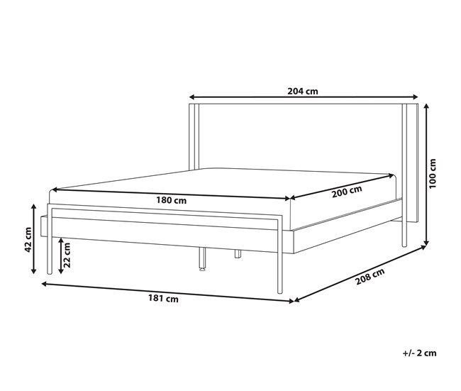Beliani Cama com estrado MDF LIBERMONT 204x208 Castanho