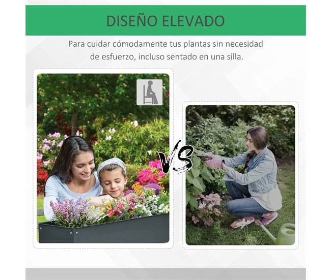 Floreira Metal Outsunny, varanda e jardim - jardinagem Cinza