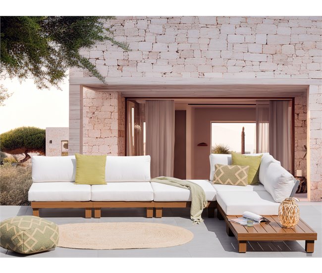 Beliani Conjunto lounge SANZA Branco