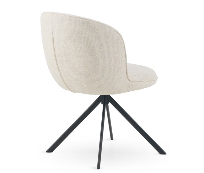 Pacote com 4 cadeiras estofadas em tweed Branco