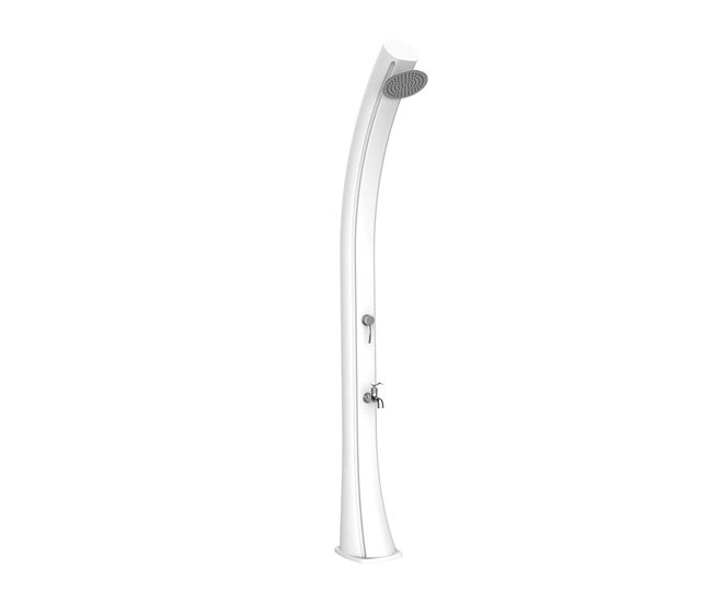 Starmatrix RIOXXL Chuveiro de polietileno curvo aquecido a energia solar Altura 226 cm, Branco Branco