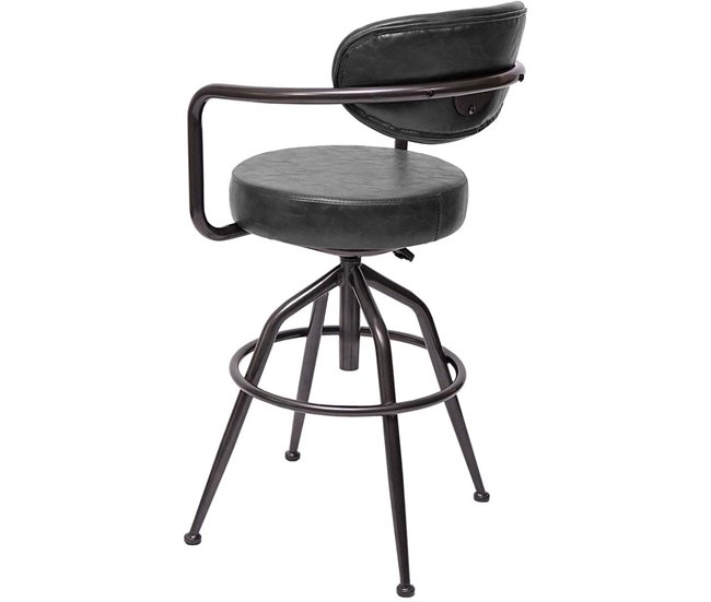 1x banco de bar giratório estilo industrial cinza vintage Cinza