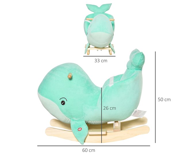 Baloiço Infantil 60x33x50 cm HOMCOM Verde