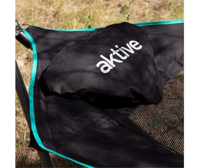 Aktive Rede dobrável com estrutura de aço com porta-copos Preto