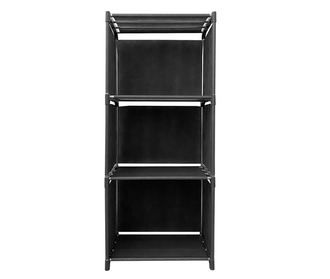 Prateleira de Organização 4 Pisos PVC e Tecido Nyana Home 93x41x29 cm 41 Preto