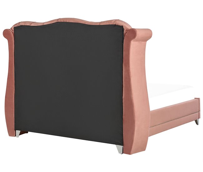 Beliani Cama Veludo AYETTE 205x215 Cinza
