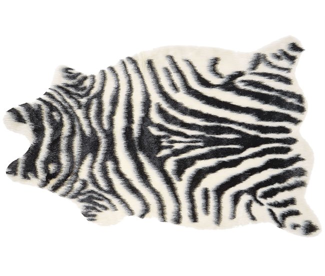 Beliani Decoração em pele de ovelha NAMBUNG 60x90 Branco/ Preto