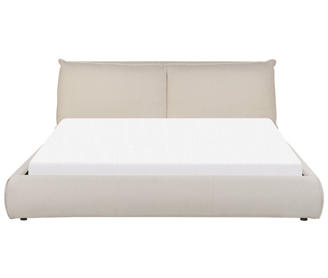 Beliani Cama Poliéster VINAY 196x233 Areia