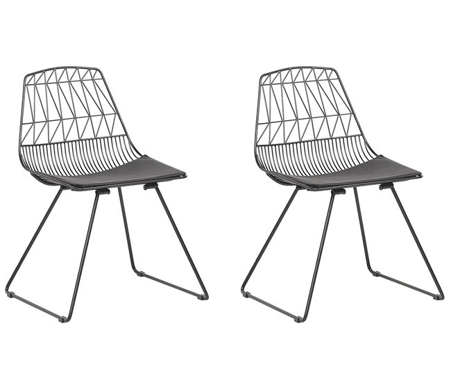 Beliani Silla de comedor HARLAN Preto