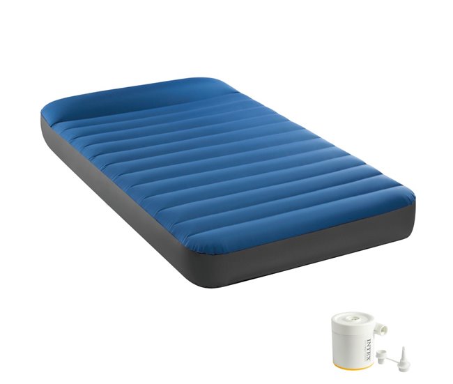 Colchão inflável individual TruAire Camping Matress c/inflador incluído INTEX Azul