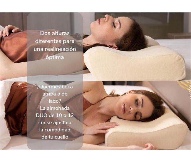 Almofada Ergonômica Cervical DUO com Fronha Refrescante ICE Cru