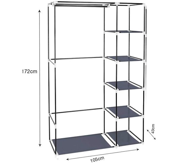 Armário Penteadeira Tecido Com Portas Zip Nyana Home 110 Cinza
