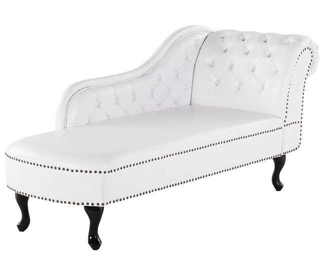 Beliani Chaise longue versão à direita Pele sintética NIMES Branco