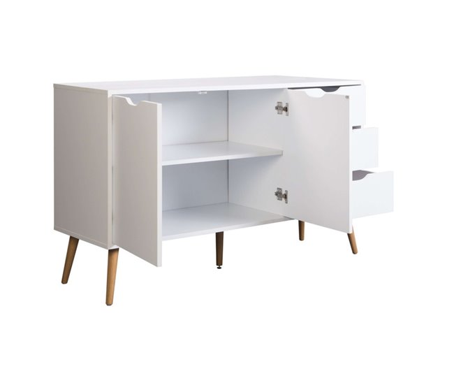 Aparador Fiano Nordic, sala de estar estilo moderno Branco