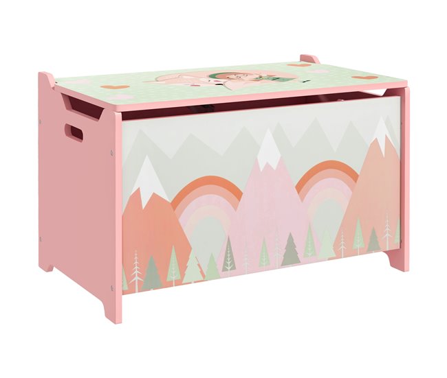 Baú de Brinquedos MDF ZONEKIZ 37 Rosa